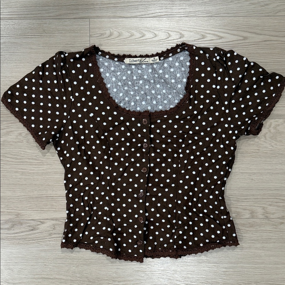 Liberty Love Vintage Inspired Polka Dot Button Up
